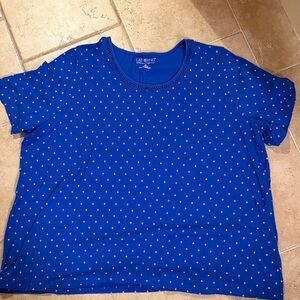 Catherines Woman’s Blue Polka Dot Tee 2X (22/24)